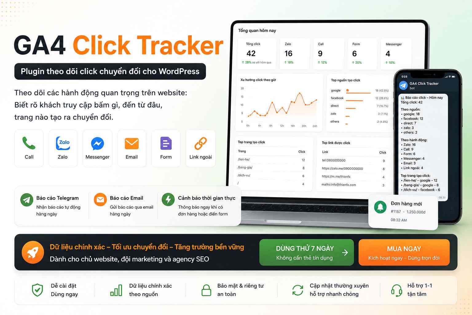 GA4 Click Tracker Pro - Plugin theo dõi chuyển đổi cho Wordpress